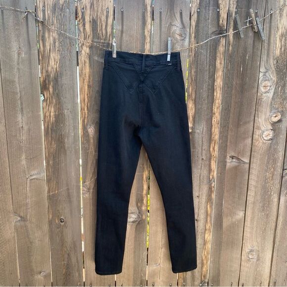 MOTHER THE DIAMOND SWOONER WASH: NOT GUILTY Jet Black Slim Fit Jeans size 24 - Picture 13 of 14